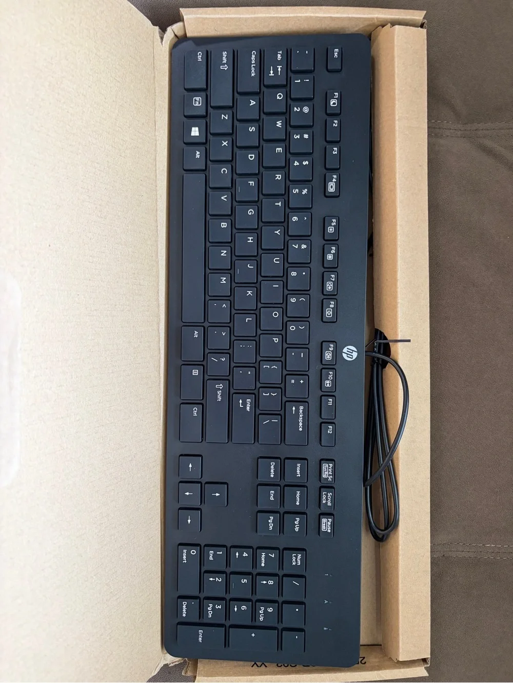 HP Black Wired USB Full-Size Keyboard with Numeric Keypad